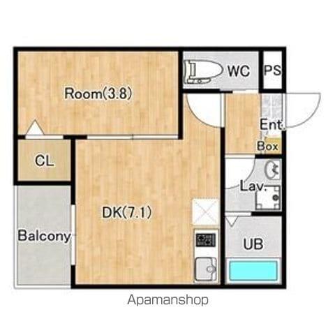 ジーメゾン市原五井(1DK/2階)の間取り写真