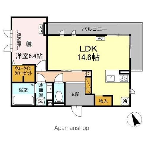 DS LIEN  E(1LDK/2階)の間取り写真