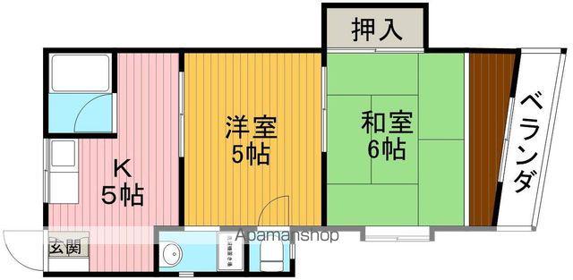 坂野ハイツ(2K/3階)の間取り写真