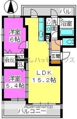 ルーチェ博多南(2LDK/2階)の間取り写真