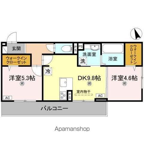 エレガンス ビュー(2DK/3階)の間取り写真