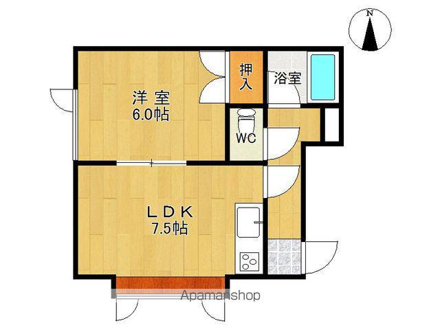 ドリームハウス(1DK/2階)の間取り写真