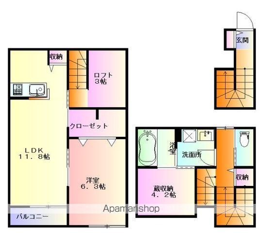 ベルリード中野B棟(1SLDK/2階)の間取り写真