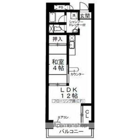 ポラリスビル(1LDK/5階)の間取り写真