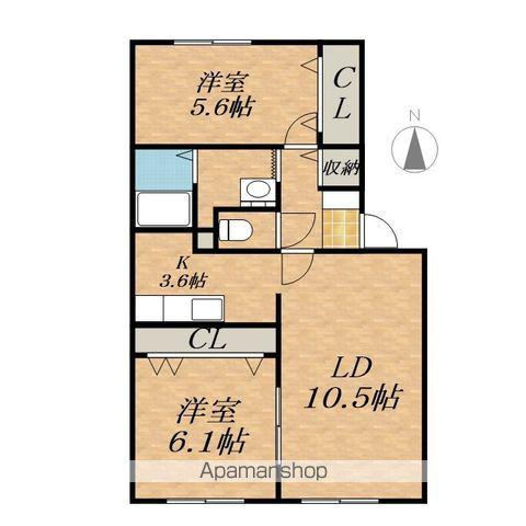 FUORESUTO HAIMU242A(2LDK/2階)の間取り写真