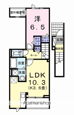 ソレイユ緑ヶ丘(1LDK/2階)の間取り写真