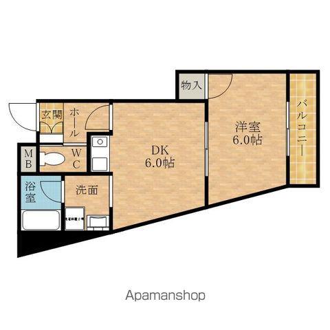 JSC岸和田(1DK/1階)の間取り写真