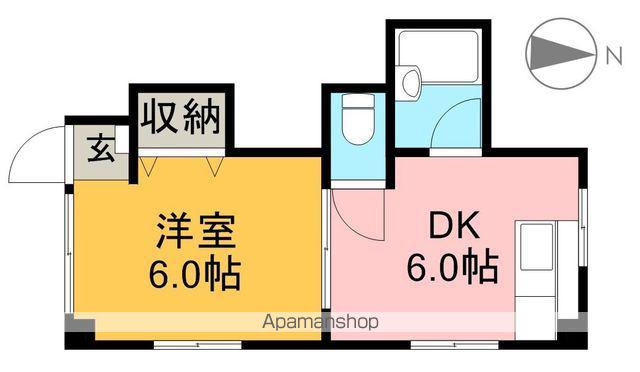 ふじハイツ(1DK/3階)の間取り写真