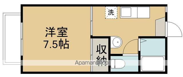 仙台市地下鉄東西線 薬師堂駅(宮城) 徒歩13分 2階建 築36年(1K/2階)の間取り写真