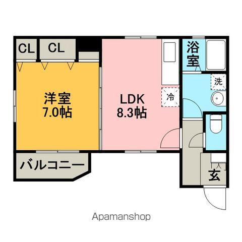 ル・クラージュ箱崎(1LDK/3階)の間取り写真