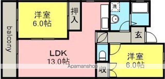 プリミエール岩野Ⅰ(2LDK/3階)の間取り写真