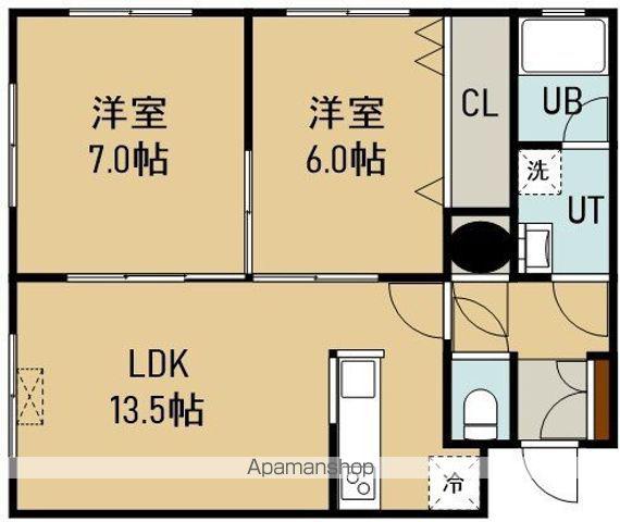 CASA港町(2LDK/1階)の間取り写真