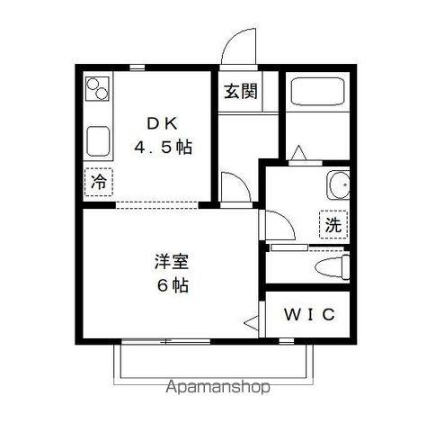 エルメゾンヨーコーⅡ(1DK/2階)の間取り写真
