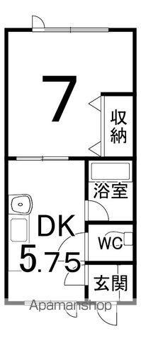 ワークス1(1DK/2階)の間取り写真