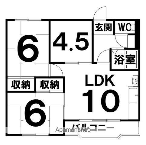 サンブライトハイツ(3LDK/6階)の間取り写真