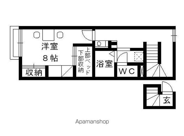 レオパレス北山(1K/2階)の間取り写真