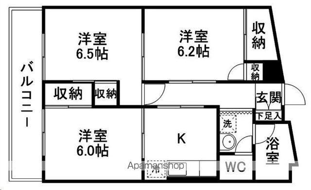 コーポ越路(3K/2階)の間取り写真