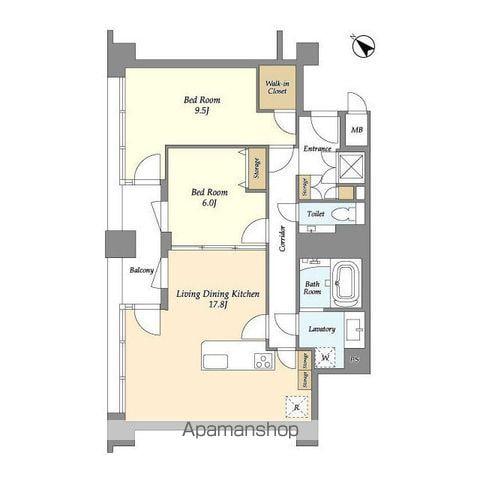 ストーリア赤坂(2LDK/2階)の間取り写真