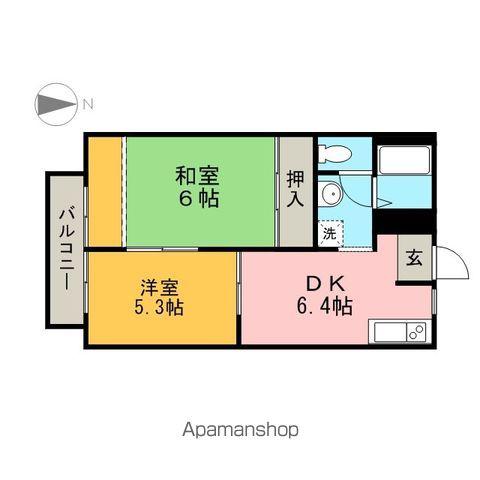 ソレイユトリス(2DK/1階)の間取り写真