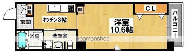 TKアンバーコート宿院(1K/4階)の間取り写真