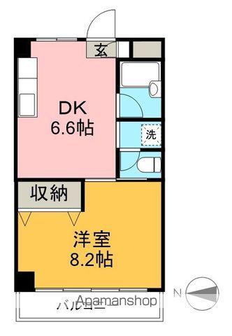 池本マンション(1DK/4階)の間取り写真