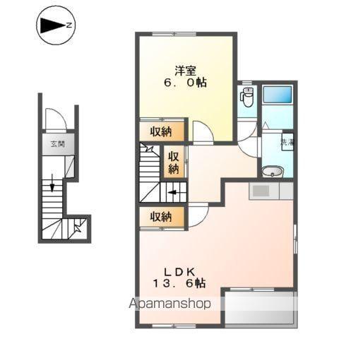 スプリング パレス(1LDK/2階)の間取り写真