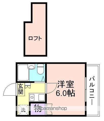 シャルマン東松江(1K/2階)の間取り写真