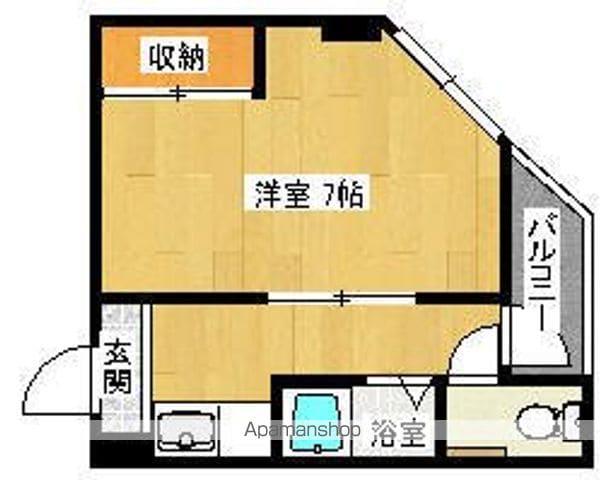 マンション楠木(1K/4階)の間取り写真