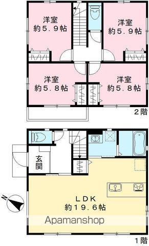 つくばエクスプレス 流山おおたかの森駅 徒歩17分 2階建 築2年(4LDK)の間取り写真