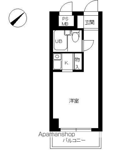 スカイコート横浜日ノ出町(ワンルーム/4階)の間取り写真