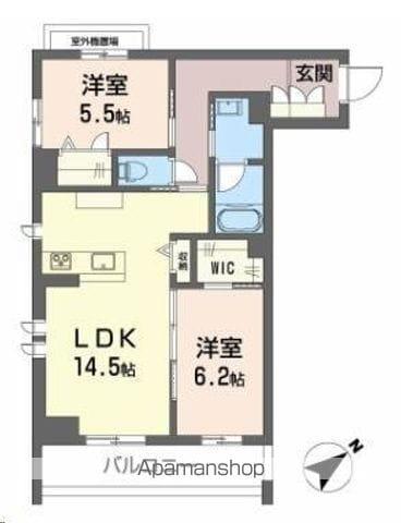 CLASSEUM連坊Ⅲ(2LDK/2階)の間取り写真