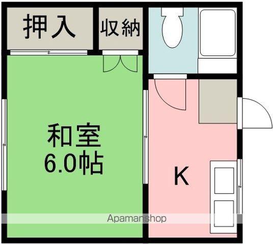 コーポ東(1K/3階)の間取り写真
