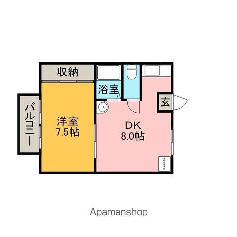 リゾートインブルーベリーハウス(1DK/2階)の間取り写真