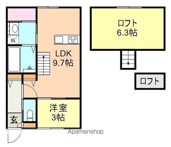 ユーリア宝出(1LDK/1階)の間取り写真