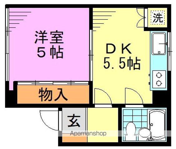 堀ノ内マンシオン(1DK/1階)の間取り写真