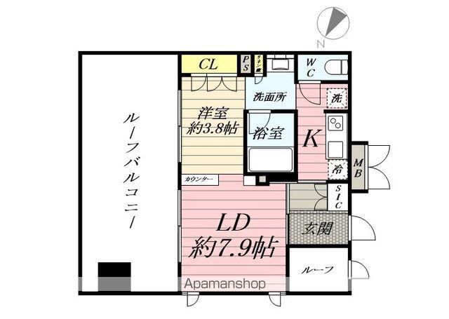 パークアクシス博多美野島(1LDK/14階)の間取り写真