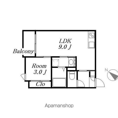 REGALEST 栄生駅(1LDK/1階)の間取り写真