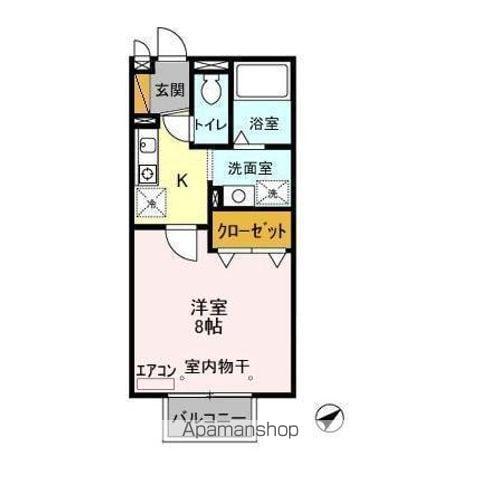 メゾンコリーヌ(1K/2階)の間取り写真