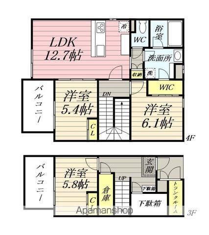 OASISPREMIER GARDEN VILLA(3LDK/3階)の間取り写真