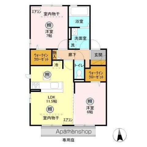 FLORII(2LDK/1階)の間取り写真