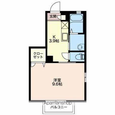 ディアス内川 D・E棟(1K/2階)の間取り写真