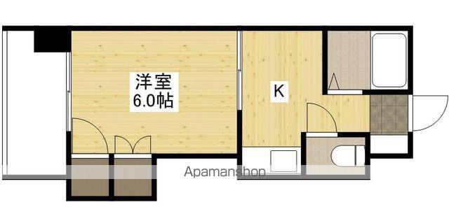 高中ビル(1K/2階)の間取り写真
