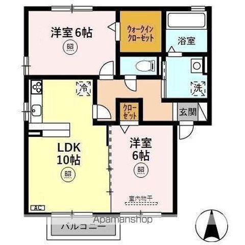 プラムF(2LDK/2階)の間取り写真