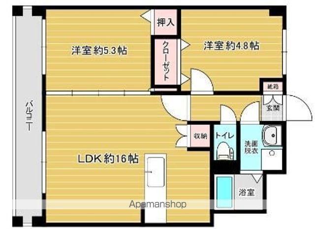 リファレンス下原(2LDK/3階)の間取り写真