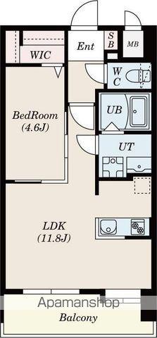SーRESIDENCE六ツ門ABRイーストⅠ(1LDK/3階)の間取り写真