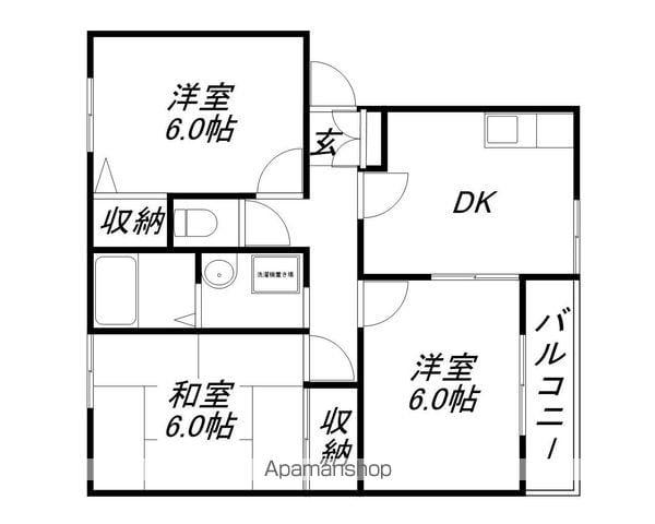 シャトレ岡田(3DK/2階)の間取り写真