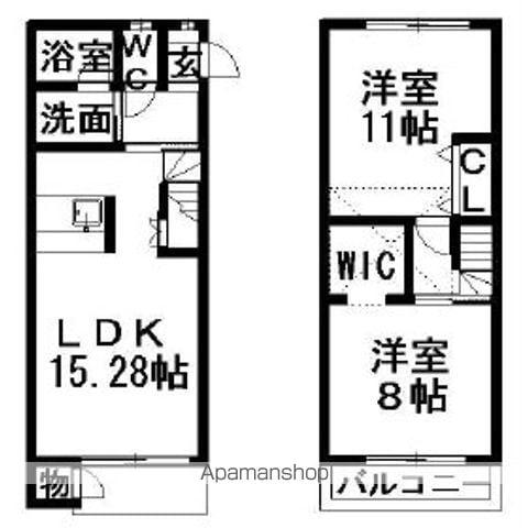ウィングコート紫竹(2LDK/2階)の間取り写真