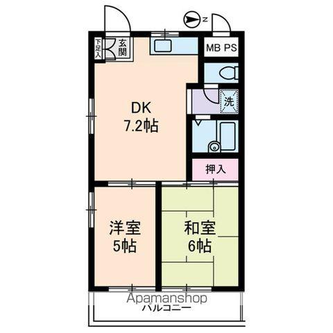 三桃マンション(2DK/3階)の間取り写真