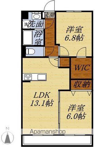 オレンジヒルズ(2LDK/1階)の間取り写真