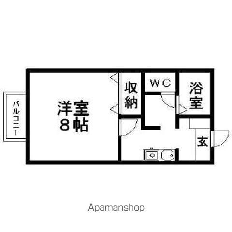セジュールSA(1K/2階)の間取り写真